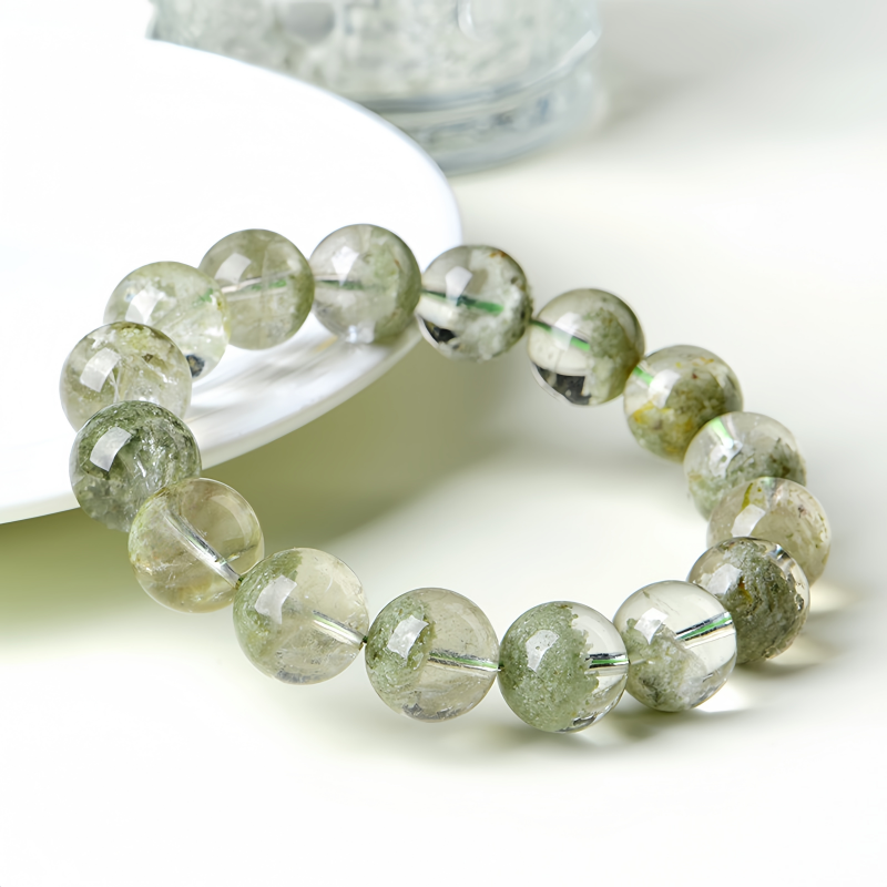 green crystal, green phantom bracelet