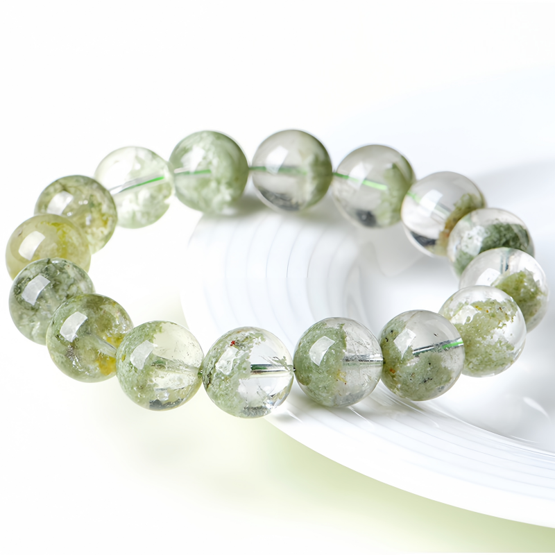green crystal, green phantom bracelet